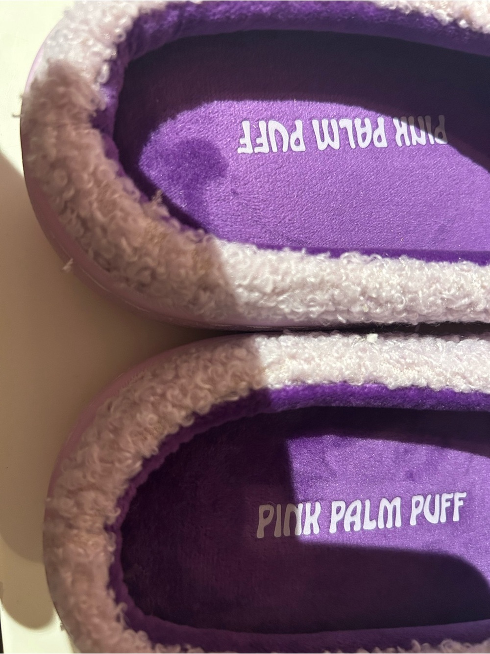 Pink Palm Puff Malibu Slippers in Twilight - Picture 6 of 8